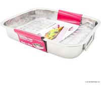 Stainless Steel Roasting Tray With Removable Grill Rack Extra Large Size 42X31Cm Strong Oven Pan Dish Baking Roaster Trays