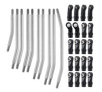 Stainless Steel Rod Link Linkage Set with Rod End 313mm Wheelbase 7.3mm Steering Rod for 1/10 RC Crawler Car Axial SCX10 II 90046