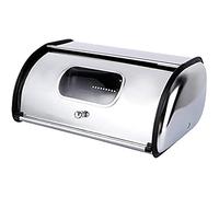 Stainless Steel Roll Top Bread Box, Roll Up Style Bread Bin Organizer,Bread Storage Bin Container with Roll up Lid and Clear Window qzjijosen
