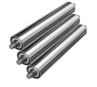 Stainless Steel Roller Set for Commercial Conveyors - 3-Piece High-Performance Glide Rollers for Warehouses & Woodworking Diameter 1"-2.4" (25mm) Length 1000mm