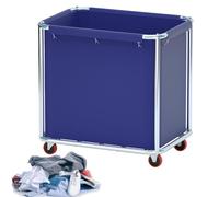 Stainless Steel Rolling Laundry Cart with Removable Bag for Commercial Storage