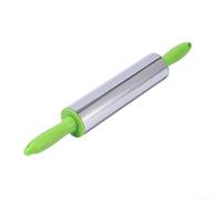 Stainless Steel Rolling Pin for Preparing Dumpling Wrappers and Crushing Ice for Food and Beverage Use (Green)