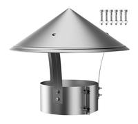 Stainless Steel Roof Vent, Cone Top Rain Chimney Caps, 3.2''-11.8'' Stove Pipe Cap for House,Factory,Attic,Farm, Fireplace Exhaust Cap(23cm)