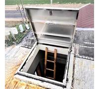 Stainless Steel Rooftop Access Hatch, Leakproof with Lift Supports & Door Latch, Weatherproof Skylight Cover for Secure Roof Exit
