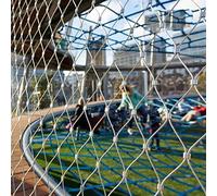 Stainless Steel Rope Mesh, Flexible Wire Rope Mesh with Buckle, Fence Mesh for Garden, Farm, Football Field, High Altitude Anti-Fall Netting, Cable Protection Boundary Fence(Silver-2mm,1x3m)