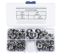 Stainless Steel Rosette Washers - 200 Pcs, Countersunk, Flat Head, 6# 8# 10# 12#