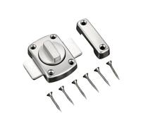 Stainless Steel Rotate Bolt Latch Door Lock for Gate and Bathroom Doors with Screws for Various Door Types (Silver)