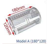 Stainless Steel Rotating Drum Roasting Cage for Coffee Beans, Fries and Fried Chicken, Even Grilling Grill Basket Compatible with Kitchen and Out(A)