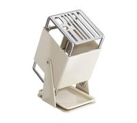 Stainless Steel Rotating Kitchen Scissors Holder with Drain Hole, 30-Degree Swivel Cutlery Rack for Knives and Shears, Self-For Base, Food-Safe Storage Stand(white)