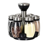 Stainless Steel Rotating Spïce Rack - 6 Glass Jar Set | Countertop Kitchen Organizer Set Kitchen Countertop Storage For ѕ, Spices And Seasonings, Organization Tower