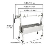 Stainless Steel Rotisserie Grill/With Hooded Cover/With Windscreen, BBQ Whole Pig Lamb Goat Charcoal Spit Grill,Excellent Stability(Rotisserie Grill)