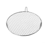 Stainless Steel Round BBQ Grill Mesh, Camping Grate with Legs for Outdoor Cooking, For Baking Tray for Stoves and Home Barbecue, Silver(30.5cm)