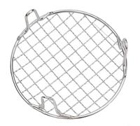 Stainless Steel Round BBQ Grill Mesh, Camping Grate with Legs for Outdoor Cooking, For Baking Tray for Stoves and Home Barbecue, Silver(15cm)