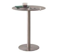 Stainless Steel Round Bistro TableCompact Pub Table for Cafe Bar & Dining RoomSpaceSaving Tall Dining Furniture for Small Spaces