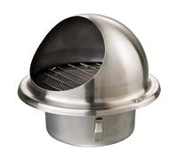 Stainless Steel Round Brushed Bullnose External Wall Vent Outlet, for Tumble Dryer/Bathroom/Kitchen/AC Vents, 70mm-150mm Diameter