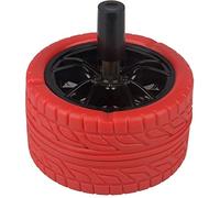 Stainless Steel Round Car Tire Shape Ashtray with Rotating Tray Cigarette for Indoor or Outdoor Use (Red)