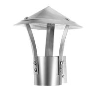 Stainless Steel Round Chimney Cap with 80mm Adapter for Roof Vent | Conical Top, Polished Silver Finish, for Wood Stove Pipes and Rainy Climates, Wear-resistant