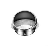 Stainless Steel Round Chrome Wall Vent Outlet External Extractor Cover With Anti-Draft Grille For Bathroom Kitchen Dryer(200mm)