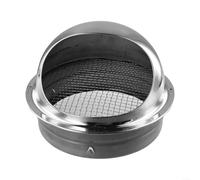 Stainless Steel Round Chrome Wall Vent Outlet with Anti-Draft Louvre Grill for Tumble Dryer, Bathroom Extractor and Kitchen Fan(200mm)