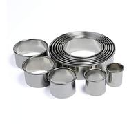 Stainless Steel Round Cookie Cutter Set, 12 Circular Biscuit Cutters Round Donut Ring Molds for Baking 1.2 Inch Height