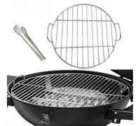 Stainless Steel Round Cooking Grate With Grill Clips And Handle, Compatible For Weber 1241304 And For weber 7432, BBQ No-stick Grills Grate(53cm)