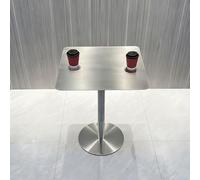 Stainless Steel Round Dining Table, Modern Side Table for Living Room, Kitchen Breakfast Desk, Cafe and Home Use, Bar Pub