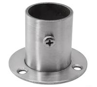 Stainless Steel Round Flange Bracket For 19mm 22mm 25mm 32mm Closet Rod, Silver Wardrobe Hanging Rail Support Socket For Wall Ceiling Mount(25mm)