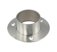 Stainless Steel Round Flange Bracket For 38mm 51mm Handrail Wall Floor Ceiling Socket Silver Wardrobe Rail Support Fitting Home Improvement Hardware(38mm)