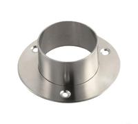 Stainless Steel Round Flange Bracket For 38mm 51mm Handrail Wall Floor Ceiling Socket Silver Wardrobe Rail Support Fitting Home Improvement Hardware(51mm)
