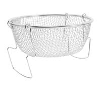 Stainless Steel Round Fry Basket with Handle, Fine Mesh Strainer | Silver Finish, for Rinsing Vegetables and Draining Oil, Stovetop Frying, Home Cooks and Restaurant Kitchens