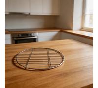 Stainless Steel Round Grate for Meat Pressing Braising Steaming Use in Pots with Non and Easy Clean Design (35cm)