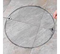 Stainless Steel Round Inspection Cover & Frame Hidden Flush Access Lid with Grip Holes 70x70x5cm Ideal for Garden Yard School Drainage Solutions