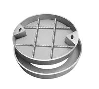 Stainless Steel Round Manhole Cover with Base Invisible Drainage Access Lid for Grass & Garden 30x30x5cmLandscape Accessory for Lawns & Vegetable Fields