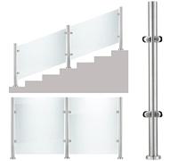 Stainless Steel Round Metal Railing Pins for 10-12mm Double Glass Panels Support Columns for Modern Home Design Balustrades
