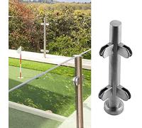 Stainless Steel Round Posts with Spikes for Indoor/Outdoor Use Modern Home Railing Kit with Screws & Accessories & Stylish Decking Solution