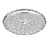 Stainless Steel Round Serving Tray - Non-Slip Drinks Bar Serve Waiter Food Tray Kitchen | For Serving Food and Drinks | Ideal for Parties, Gatherings, Bars, Restaurants & Home (40cm)