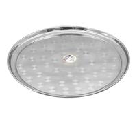 Stainless Steel Round Serving Tray - Non-Slip Drinks Bar Serve Waiter Food Tray Kitchen | For Serving Food and Drinks | Ideal for Parties, Gatherings, Bars, Restaurants & Home (45cm)