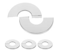 Stainless Steel Round Split Flange Escutcheon 4 Pcs for Faucet Pipes | Polished Silver Finish, Minimalist Modern Look, Hides Rough Wall Holes, Protects Exposed Supply Lines