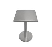 Stainless Steel Round Square Side Table, Modern Bistro Pub Table for Living Room, Office Lounge, Restaurant, Cafe, Bars