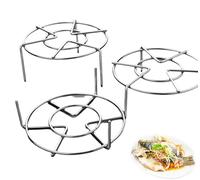 Stainless Steel Round Steam Rack 3PCS Multi-Purpose for Instant Pot, Air Fryer, Oven - Tall Rack for Cooking, Roasting, Baking Easy Storage