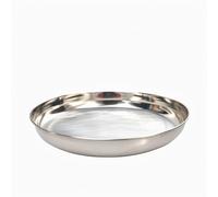 Stainless Steel Round Thali Plate Indian Serving Tray - Durable, Reusable & Stackable Metal Plate for Home Kitchen, Restaurant, Hotel, Catering - 7 Sizes (Sold Individually) (6.5"/ 17cm)
