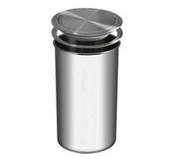 Stainless Steel Round Trash Can Lid Integrated Flip Top Waste Bin Cover for Office Kitchen & Bar Countertop Trash Can Accessory & Stylish Design
