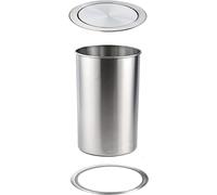 Stainless Steel Round Trash Can with Swing Lid for Bar & Kitchen, Cact Built-in Waste Bin with Integrated Balancing Door, SL Size, Space-Saving Design