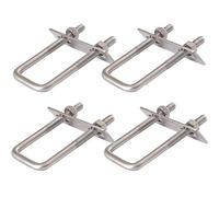 Stainless Steel Round U-Bolts with Nuts and Plates | Silver, M6, Multiple Sizes, 4 pcs: Pipe to Pipe, Frames, Shades, Trailers, Boats(M6*20*50)