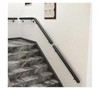 Stainless Steel Round Wall Mounted il - 3ft/4ft/5ft/6ft/10ft/12ft/14ft/20ft/23ft Safety Indoor/Outdoor Stair Railing for Wood Concrete Brick - Staircase ils with Bracket (Black)