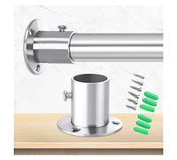 Stainless Steel Round Wardrobe Tube with End Support, Heavy Duty Closet Rod for Hanging Clothes, Shower Curtain Pole, Room Divider, 70cm/27.5in