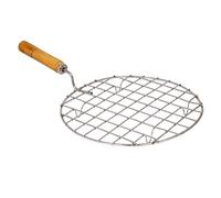 Stainless Steel Round Wire Roaster Rack/Papad Jali/Roti Grill Round Shape 8 Inch with Wooden Handle