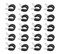 Stainless Steel Rubber Lined P Clips Assorted, 30 Pcs 10mm Hose Pipe Clamps, Hose Conduit Clips, Rubber-Lined P-Clips Metal Wire Cable Clamps for Cable, Cord, Wire, Tube - 10mm