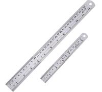 Stainless Steel Ruler 12 Inch and 6 Inch Metal Rule Kit with Conversion Table