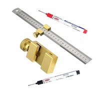 Stainless Steel Ruler - 30CM Double Sided Steel Scale Edge Measuring Tool for Carpenter, Engineer, Craftman, Roofer
